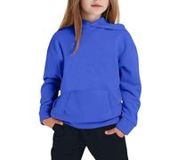 Generisch Enfants garçons et filles manches longues lettres imprimées veste à capuche légère sweatshirts et pantalons longs ensemble tenue, bleu, 10-11 ans