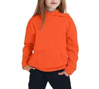 Generisch Enfants garçons et filles manches longues lettres imprimées veste à capuche légère sweatshirts et pantalons longs ensemble tenue, Orange, 12-13 ans