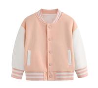 Generisch Enfants Garçons Filles Automne Printemps Manches Longues Bloc de Couleur Baseball Manteau Top Vêtements Femme Manteau Laine Hiver, Rose, 9-10 ans