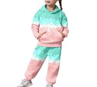 Generisch Ensemble 2 pièces tendance et décontracté - Haut et pantalon - Doux et confortable - Pour enfants et adolescents, vert, 2-3 ans