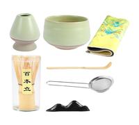 Generisch Ensemble à thé matcha japonais avec bol - 7 pièces - Ensemble d'accessoires et d'outils complet pour la cérémonie du thé pour femme