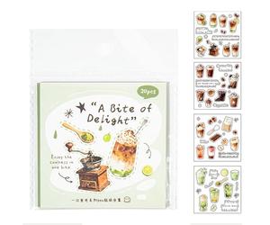 Generisch Ensemble d'autocollants alimentaires, lot d'étiquettes décoratives mignons, thème alimentaire amusant, collection d'autocollants de scrapbooking, carnet créatif, kit de décoration de