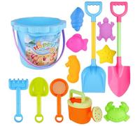 Generisch Ensemble de 13 de plage pour - Seau et pelle en ABS - Kit de construction - Jeu de sable en plein air pour jardin, lac, bord de piscine - Garçons et filles