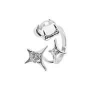 Generisch Ensemble de bagues simples en cristal Bague de personnalité Bague de personnalité Lumière de luxe Haute sensibilité Bague pour femme Design féminin Bague de personnalité Bijoux Extrait de