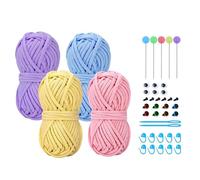 Generisch Ensemble de fils, fil de coton, crochet et tricot | Ensemble d'aiguilles à crochet, marqueurs de maille, marqueurs à tricot, épingles, accessoires de tricot pour projets de