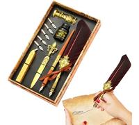 Generisch Ensemble de goupilles à plume vintage | Kit de stylo de | Le kit d'encre pour stylo comprend un trempette, de l'encre, des pointes de rechange, un outil d'enveloppe