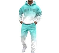 Generisch Ensemble de jogging pour homme NEW YORK Logo Dégradé de couleur - Survêtement à capuche et pantalon de jogging - Deux pièces à manches longues - Tenue de sport avec poches - Jogging