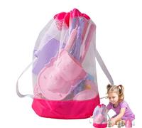 Generisch Ensemble de jouets pour bac à sable avec seau pliable et sac en filet - Pour jardin, parc, vacances avec moules, râteau, pelle