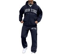 Generisch Ensemble de loisirs pour homme, ensemble d'extérieur élégant pour toutes les aventures, imprimé lettres/hiver, design ample confortable pour un port décontracté, Marine, L