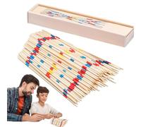 Generisch Ensemble de Mikado rétro en bois | Jeu de société 31 pièces Entraînement à la pensée | Jouet intellectuel pour parent-enfant