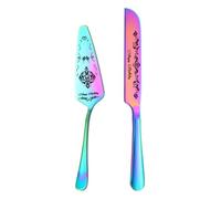 Generisch Ensemble de pelle à gâteau de mariage - Emporte-pièce pour gâteau de mariage - Avec gravure vintage en acier inoxydable - Élégant et beau emporte-pièce et spatule à gâteau pour anniversaire