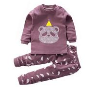 Generisch Ensemble de pyjama 2 pièces pour petit garçon fille dinosaure animaux train tout-petit dessin animé vêtements de nuit automne, Brique rouge., 6-12 mois