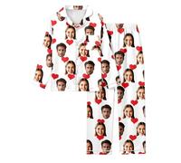 Generisch Ensemble de pyjama de Saint-Valentin à imprimer soi-même avec un design décontracté pour les couples, coupe ample comme vêtements de détente confortables, Blanc., XXL