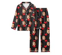 Generisch Ensemble de pyjama de Saint-Valentin à imprimer soi-même avec un design décontracté pour les couples, coupe ample comme vêtements de détente confortables, Noir , XL
