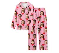 Generisch Ensemble de pyjama de Saint-Valentin à imprimer soi-même avec un design décontracté pour les couples, coupe ample comme vêtements de détente confortables, Rose, XL