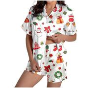 Generisch Ensemble de pyjama durable pour femme avec haut à manches longues, pantalon doux comme vêtement de nuit pour la maison et look décontracté, Blanc., M