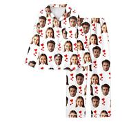 Generisch Ensemble de pyjama pour la Saint-Valentin à imprimer soi-même avec un design décontracté, coupe confortable pour des heures de détente à la maison, Blanc., XXL