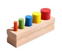 Generisch Ensemble de sensoriels en bois, jeu de société de puzzle de reconnaissance des couleurs, entraîneur de motricité en forme de cylindre avec design de tri éducatif, activité de