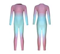 Generisch Ensemble de ski hautement élastique, tissu fonctionnel à séchage rapide avec effet de compression, évacuant la transpiration, respirant, chaud, dégradé de couleur, pour filles de 6 à 12 ans