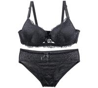 Generisch Ensemble de sous-vêtements 2 pièces pour femme, soutiens-gorge et soutiens-gorge rembourrés confortables avec coupe normale et culotte, bralette sans armatures sous-vêtements ensemble de