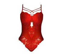Generisch Ensemble de sous-vêtements exclusifs pour femme avec broderie au crochet artistique à couper le souffle pour une élégance séduisante, rouge, XL