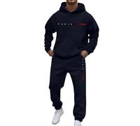 Generisch Ensemble de sous-vêtements pour homme avec sweat à capuche, tenue décontractée de rue avec poches pour un usage quotidien, mode confortable pour l'automne et l'hiver, Marine, XXL