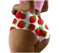 Generisch Ensemble de sous-vêtements sexy Curvy - Culotte en dentelle - String en coton - Couleur chair - Culotte pour femme - Culotte érotique, Rouge pastèque, XXXL