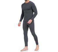 Generisch Ensemble de sous-vêtements thermiques pour homme, 2 pièces, t-shirt à manches longues et leggings, sous-vêtements thermiques d'hiver, Gris foncé., 3XL