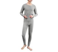 Generisch Ensemble de sous-vêtements thermiques pour homme - Intérieur polaire chaud - Pantalon thermique - Sous-vêtements fonctionnels - Manches longues - Col rond - Sous-vêtements de pyjama