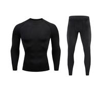 Generisch Ensemble de sous-vêtements thermiques pour homme - Survêtement fonctionnel - Sous-vêtements de ski chauds - Survêtement d'hiver chaud pour le football - Séchage rapide - Sous-vêtements de