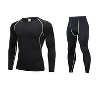 Generisch Ensemble de sous-vêtements thermiques pour homme - Survêtement fonctionnel - Sous-vêtements de ski chauds - Survêtement d'hiver chaud pour le football - Séchage rapide - Sous-vêtements de