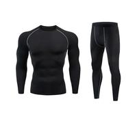 Generisch Ensemble de sous-vêtements thermiques pour homme - Survêtement fonctionnel - Sous-vêtements de ski chauds - Survêtement d'hiver chaud pour le football - Séchage rapide - Sous-vêtements de