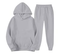 Generisch Ensemble de survêtement à capuche uni pour homme - Tenue de loisirs - Baggy - Avec capuche - Décontracté - Automne et hiver - 2 pièces - Doux - Manches longues - Confortable - Vêtement de