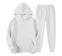 Generisch Ensemble de survêtement à capuche uni pour homme - Tenue de loisirs - Baggy - Avec capuche - Décontracté - Automne et hiver - 2 pièces - Doux - Manches longues - Confortable - Vêtement de
