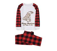 Generisch Ensemble de tenues de Noël familiales pour mères et enfants avec imprimé cloches, chemises à manches longues, pantalon, rouge, L