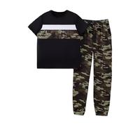 Generisch Ensemble de tenues pour garçon - Manches courtes - Pantalon long - Deux pièces - Vêtements d'été décontractés pour les tout-petits âgés de 3 à 14 ans, marron, 4-5 ans