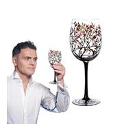 Generisch Ensemble de verres à vin peints à la main - Verres à vin essentiels - Verrerie d'arbre quatre saisons - Verre à vin rouge - Verres à vin d'art peints à la main - Verrerie pour vin blanc, vin