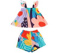 Generisch Ensemble de vêtements d'été pour bébé - Patchwork - En coton - Sans manches - Pour nouveau-né, a, 3-4 ans