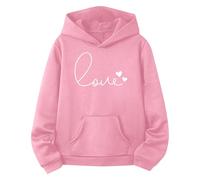 Generisch Ensemble de vêtements pour bébé fille à manches longues avec lettres imprimées - Sweat à capuche chaud - Pull à capuche - Tenues pour enfants - Survêtement pour enfants, Rose, 4-5 ans