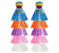 Generisch Ensemble de volants de badminton arc-en- - Kit d'entraînement de badminton en nylon - Couleurs vives - Accessoires de sport pour aire de jeux, maison, salle de sport, balcon et jardin