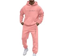 Generisch Ensemble décontracté pour homme - Sweat à capuche et pantalon - Manches raglan - Cordon de serrage - Poches pratiques - Convient pour la vie quotidienne et les loisirs, Rouge pastèque, XL