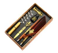 Generisch Ensemble d'encre de calligraphie à plume | Calligraphie vintage | Stylo plume pour écrire, kit de sceau de cire amélioré avec pointes de rechange, stylo de signature vintage de luxe cadeau
