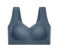 Generisch Ensemble Femmes Mode Deep Cup Soutien-gorge Été Up sans Fil Soutien-gorge pour Femmes sans Armatures Mon panier Afficher, bleu foncé, 3X-Large