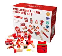 Generisch Ensemble Hero Play, kit de combinaison de feu, jeu de rôle interactif avec accessoires de sauvetage, matériau doux et portable, robe design de style aventure, utilisation à l'école pour les