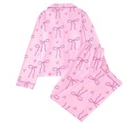 Generisch Ensemble pyjama classique pour femmes avec motif à nœuds - ensemble pyjama deux pièces comprenant un chemisier et un pantalon | douce literie pour des nuits confortables, L