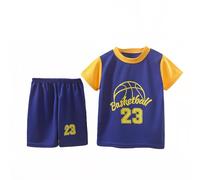 Generisch Ensemble short de sport pour enfant garçon - Survêtement 2 pièces - Débardeur de performance de basket-ball et short en maille - Séchage rapide (1 à 12 ans), bleu, 18-24 mois