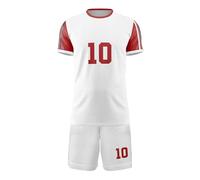 Generisch Ensemble short sportif pour femme comme vêtement d'entraînement avec impression d'équipe, Format A2 - Blanc, XXL