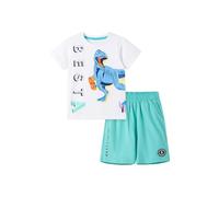 Generisch Ensemble t-shirt à manches courtes avec imprimé dinosaure pour tout-petit garçon, Blanc., 5-6 ans