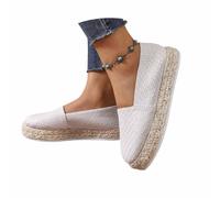 Generisch Espadrilles décontractées pour femme avec semelle en jute tissée, bout rond, design confortable au quotidien pour une polyvalence