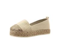 Generisch Espadrilles pour femmes, chaussures plates décontractées chaussures en lin tendance et confortables chaussures à plateforme bout rond chaussures de loisirs chaussures pour femmes chaussures
